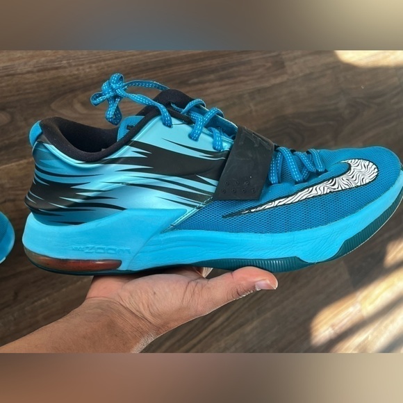 NEW Nike KD 7 Mens 10 Blue Clearwater Low Top Basketball Shoes Sneakers - Picture 8 of 11